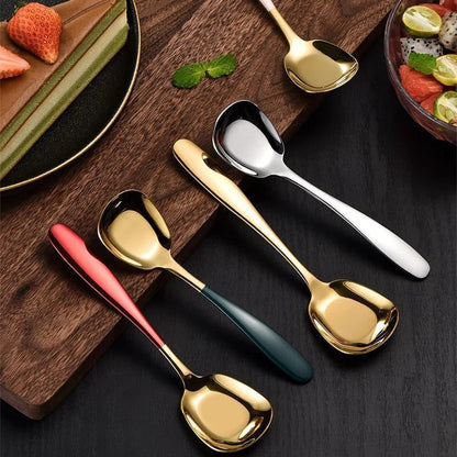 Stylish Stainless Steel Flat Bottom Soup Spoons