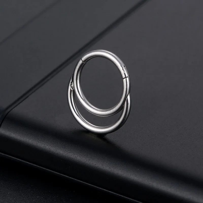 Stainless Steel Heart Clip On Septum Jewelry