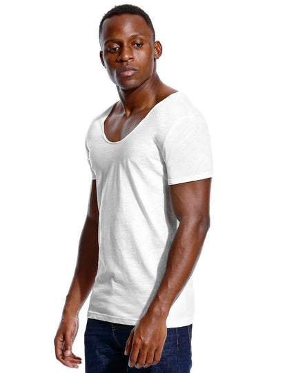 Men's Slim Fit Scoop Neck V-Neck T-Shirt