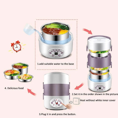 2L Electric Rice Cooker for Portable Meals