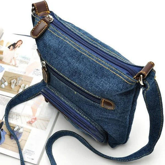 Adjustable Denim Crossbody Bag for Women