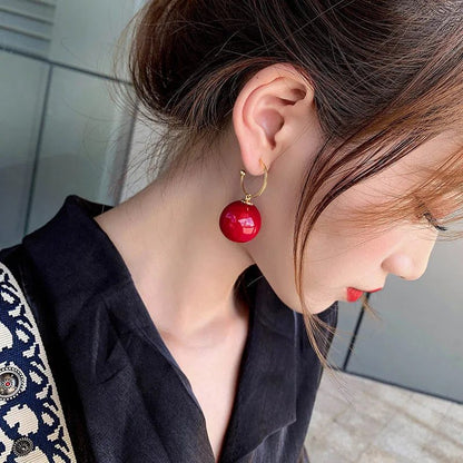 Elegant Korean Geometric Big Pearl Earrings