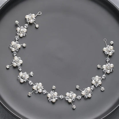 Handmade Silver Pearl Hair Bands for Weddings