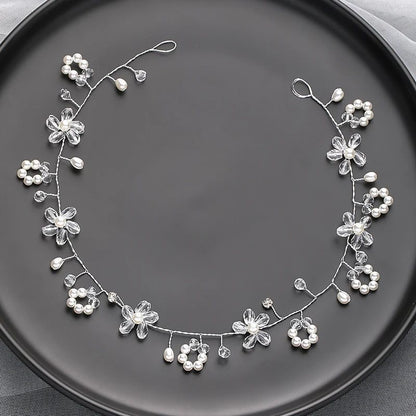 Handmade Silver Pearl Hair Bands for Weddings