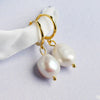 Trendy Irregular Pearl Stainless Steel Stud Earrings