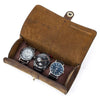 Handmade Cow Leather 3 Slot Watch Case