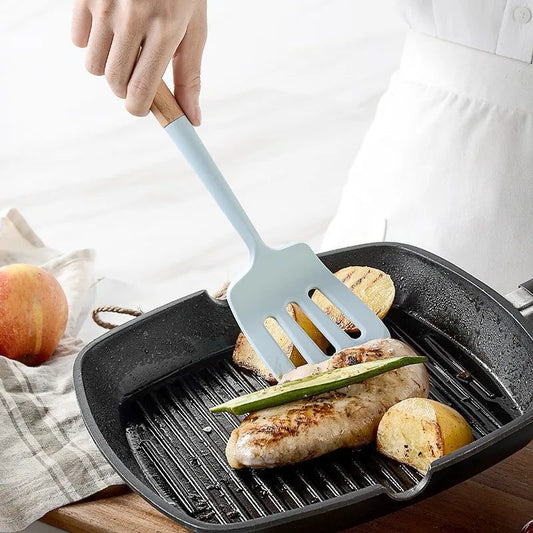 Blue Silicone Utensil Set for Effortless Cooking