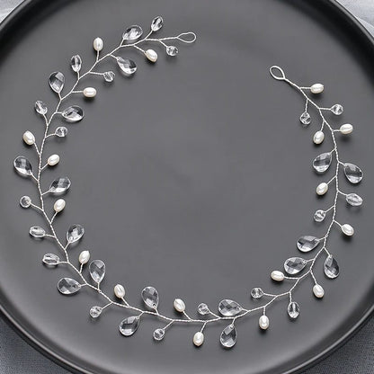 Handmade Silver Pearl Hair Bands for Weddings