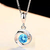 Natural Blue Crystal Sapphire Pendant Necklace for Women
