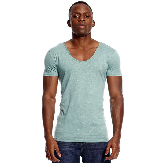 Men's Slim Fit Scoop Neck V-Neck T-Shirt