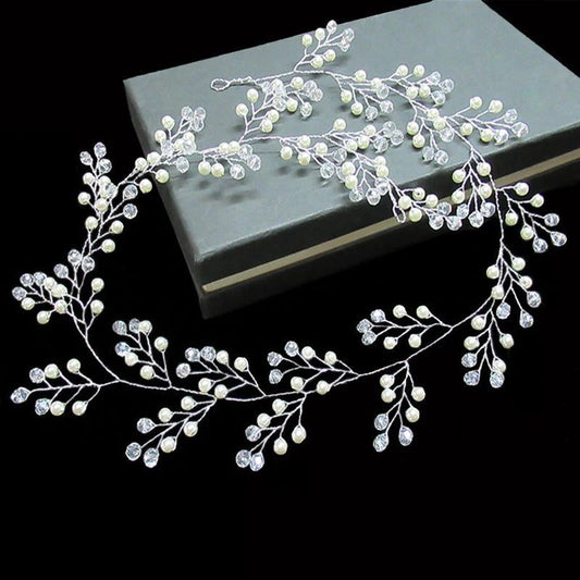 Elegant Floral Crystal Pearl Wedding Hairpin