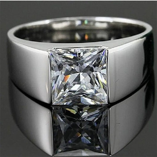 Men's 925 Sterling Silver Blue Sapphire Ring