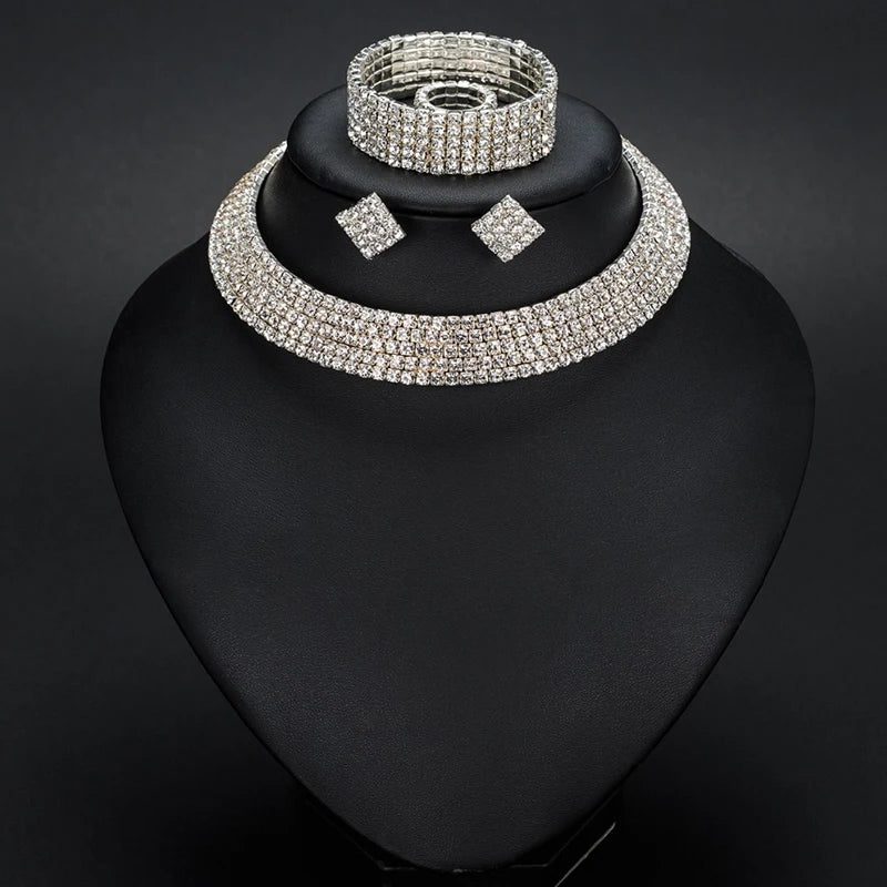Classic Rhinestone Wedding Jewelry Set for Brides