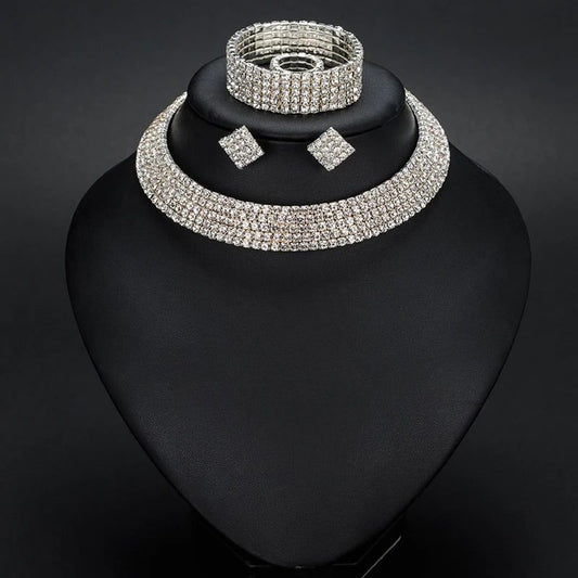 Classic Rhinestone Wedding Jewelry Set for Brides