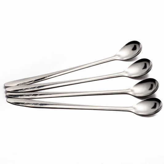 Elegant Long Handled Silver Dessert Spoon