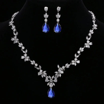 Elegant Crystal Water Drop Wedding Jewelry Sets