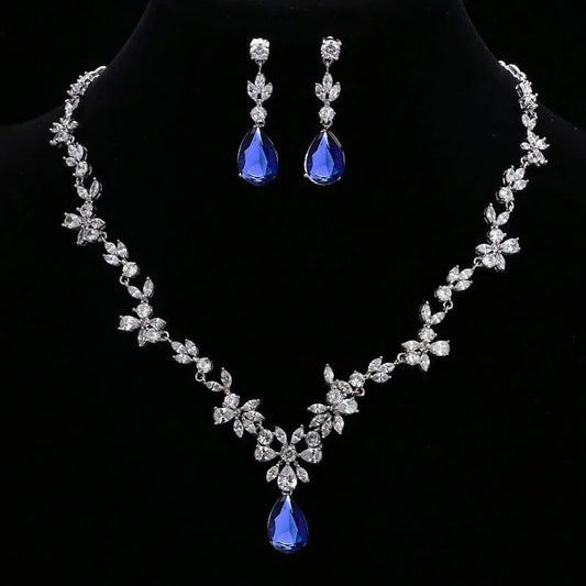 Elegant Crystal Water Drop Wedding Jewelry Sets