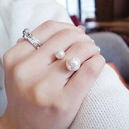 Adjustable Pearl Rings for Women - Fashion Jewelry