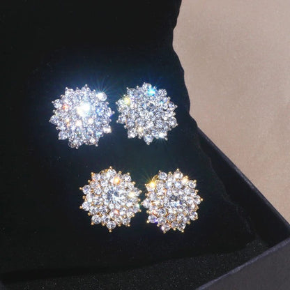 Luxury Snowflake Rhinestone Earrings for Weddings