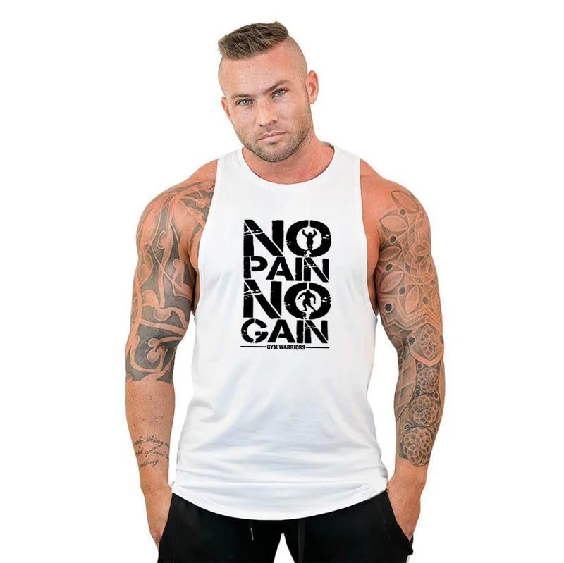 Men's Cotton Hooded Tank Top for Fitness