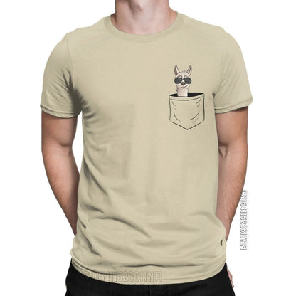 Cool Men's Alpaca Pocket T-Shirt with Sunglasses
