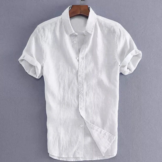 Men's Casual Short Sleeve Linen Shirt