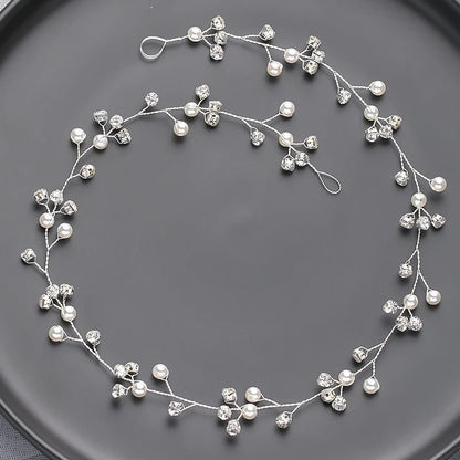 Handmade Silver Pearl Hair Bands for Weddings