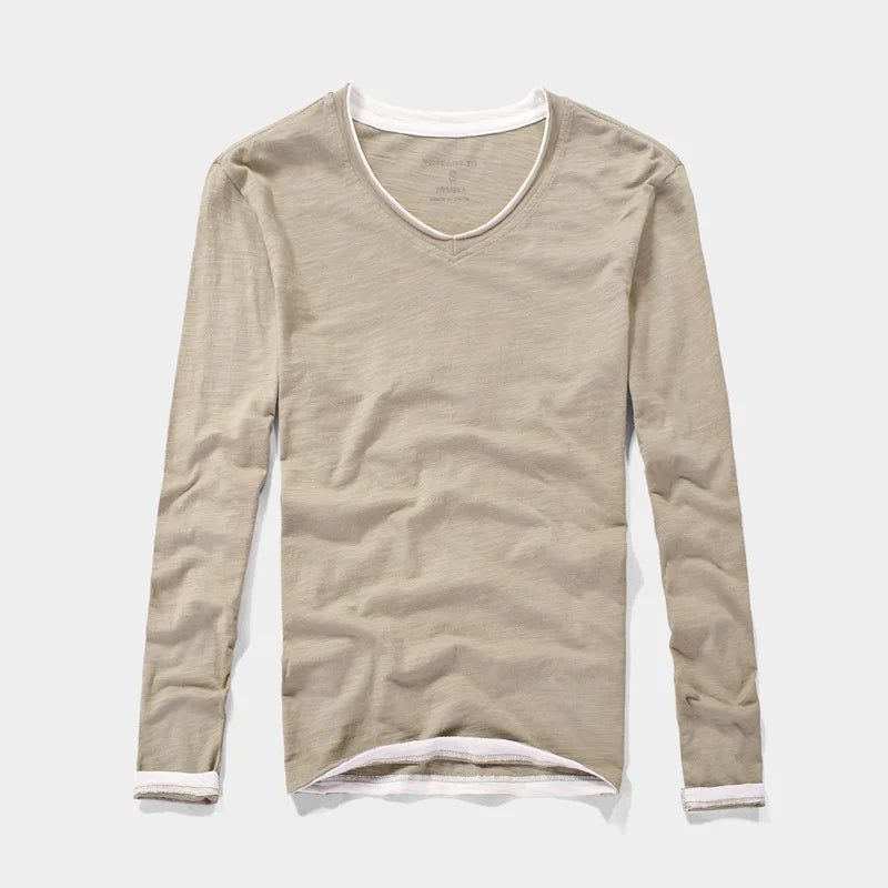 2023 Vintage V-Neck Long Sleeve T-Shirt