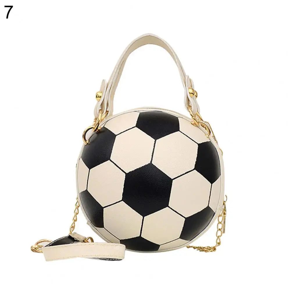 Chic Round Faux Leather Crossbody Handbag