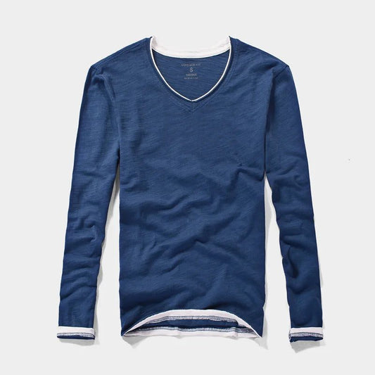 2023 Vintage V-Neck Long Sleeve T-Shirt