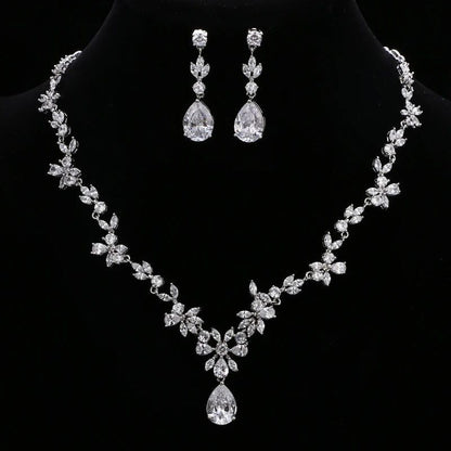 Elegant Crystal Water Drop Wedding Jewelry Sets