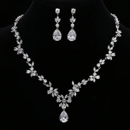 Elegant Crystal Water Drop Wedding Jewelry Sets