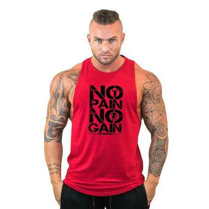 Men's Cotton Hooded Tank Top for Fitness