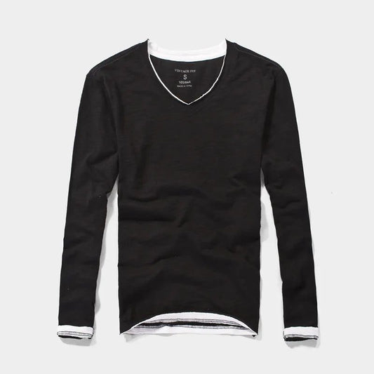 2023 Vintage V-Neck Long Sleeve T-Shirt