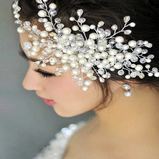 Elegant Floral Crystal Pearl Wedding Hairpin