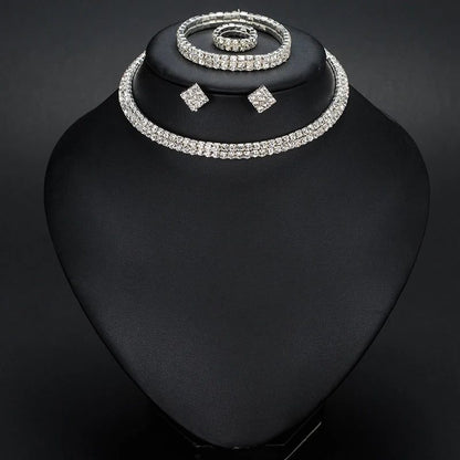 Classic Rhinestone Wedding Jewelry Set for Brides