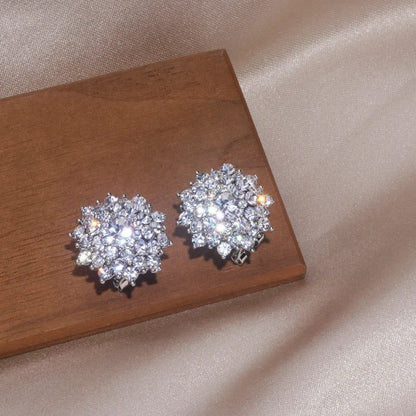 Luxury Snowflake Rhinestone Earrings for Weddings