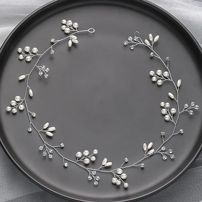 Handmade Silver Pearl Hair Bands for Weddings