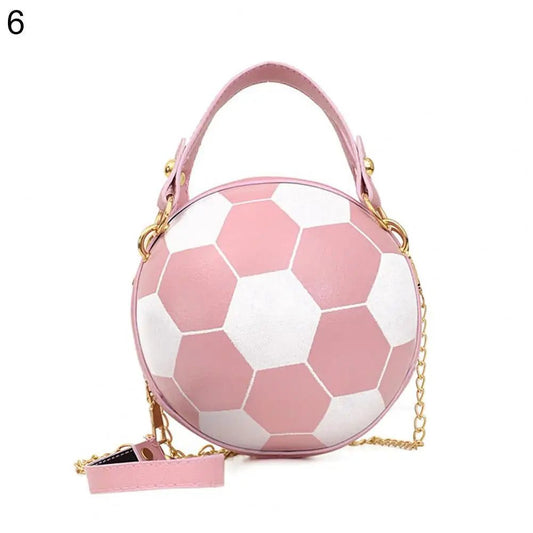 Chic Round Faux Leather Crossbody Handbag