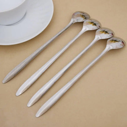 Elegant Long Handled Silver Dessert Spoon