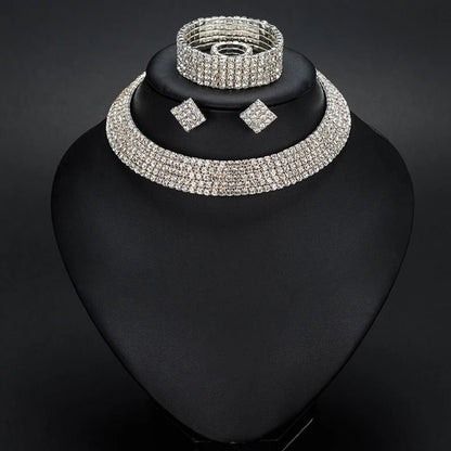 Classic Rhinestone Wedding Jewelry Set for Brides