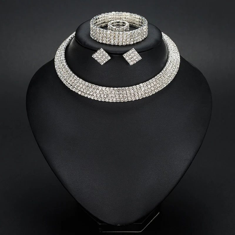 Classic Rhinestone Wedding Jewelry Set for Brides