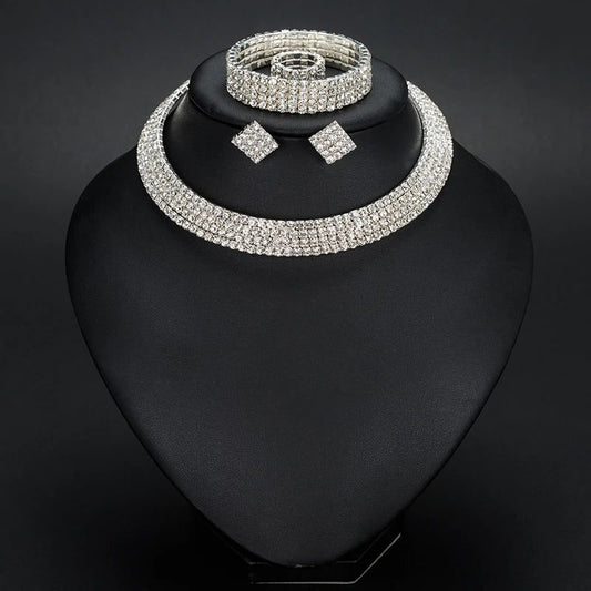 Classic Rhinestone Wedding Jewelry Set for Brides