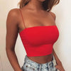 Women Spaghetti Strap Crop Top Sleeveless