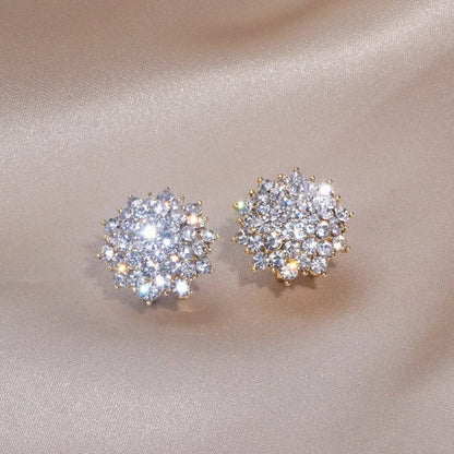 Luxury Snowflake Rhinestone Earrings for Weddings