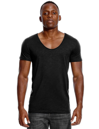 Men's Slim Fit Scoop Neck V-Neck T-Shirt