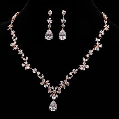 Elegant Crystal Water Drop Wedding Jewelry Sets