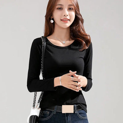 Trendy Long Sleeve Cotton T-Shirts for Women