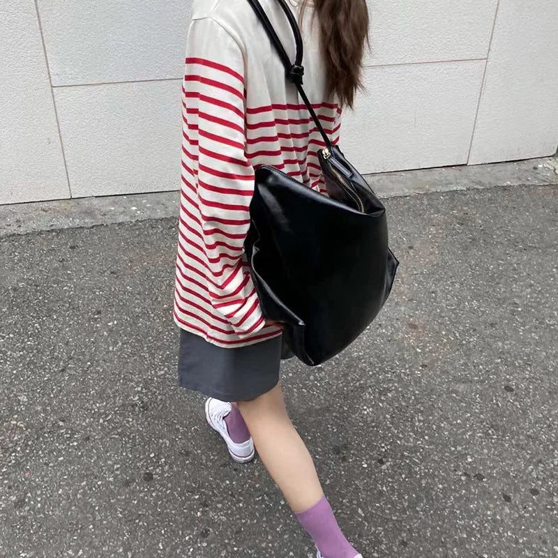 Women's Striped Long Sleeve Cotton T-Shirt