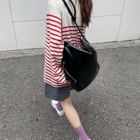 Women's Striped Long Sleeve Cotton T-Shirt